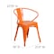Flash Furniture Orange Metal Stack Chair with Teak Poly Resin Seat CH-31270-OR-PL1T-GG - alternate 4
